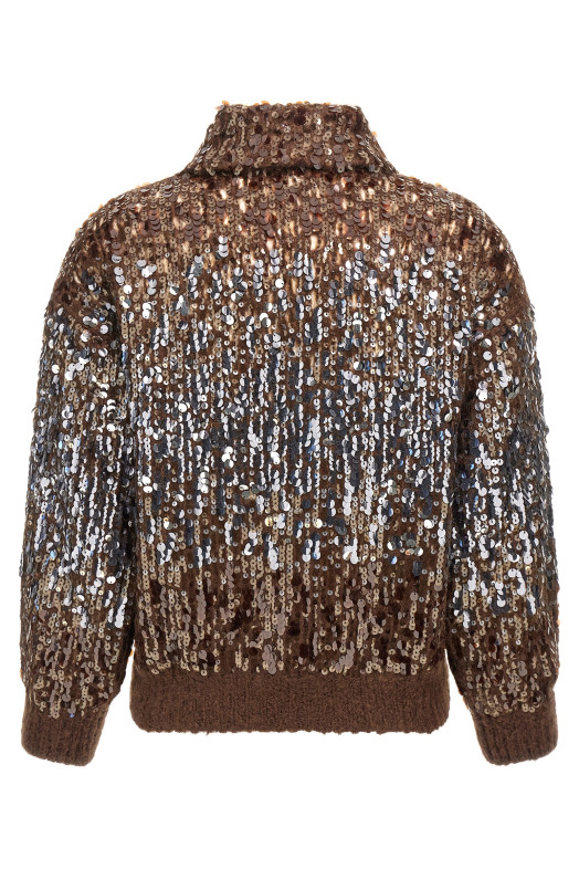'Dazzling Dégradé Embroidery' cardigan Brown 'Dazzling Dégradé Embroidery' cardigan Brown