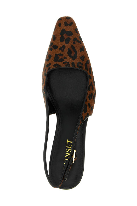 Слінгбеки з тваринним принтом, коричневі TWIN SET 252TCP22012618 Слінгбеки з тваринним принтом, коричневі TWIN SET 252TCP22012618