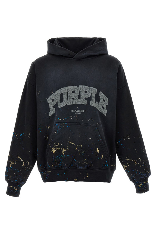 Худі з вишивкою Чорний PURPLE P401MFBS325BLACK Худі з вишивкою Чорний PURPLE P401MFBS325BLACK