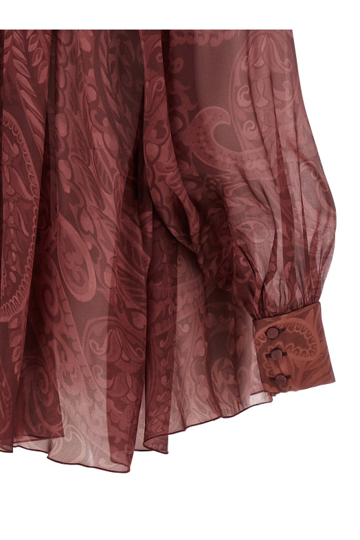 Блузка с бантиком бордо ETRO WRJA015099SA1K9X0867 Блузка с бантиком бордо ETRO WRJA015099SA1K9X0867