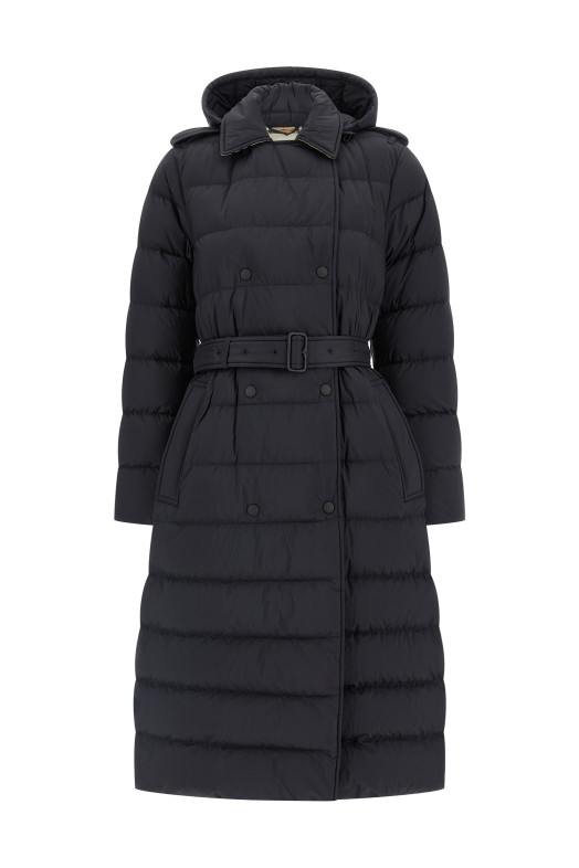 Padded trench coat Black