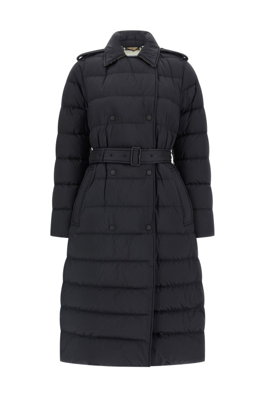 Padded trench coat Black
