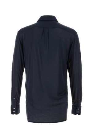Navy blue silk shirt TOM FORD (JBL014JMS003F23)