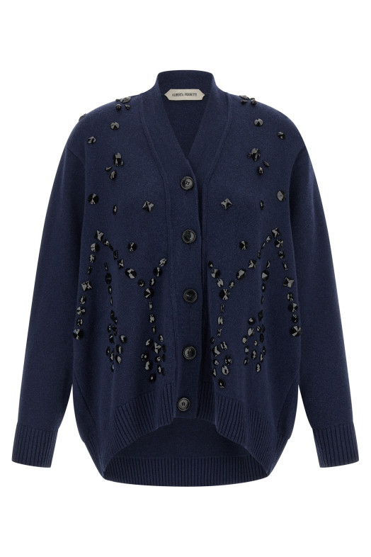 Вишитий кардиган Синій ALBERTA FERRETTI A093766010289 Вишитий кардиган Синій ALBERTA FERRETTI A093766010289
