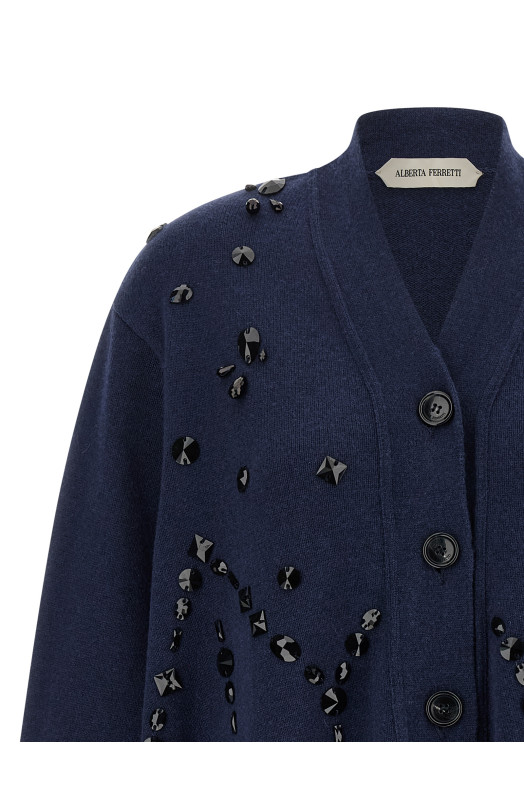 Вишитий кардиган Синій ALBERTA FERRETTI A093766010289 Вишитий кардиган Синій ALBERTA FERRETTI A093766010289