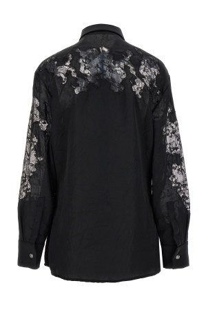 Атласна мереживна сорочка Чорна VERSACE (10094901A069311B000)
