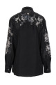 Атласная кружевная рубашка Черная VERSACE (10094901A069311B000)