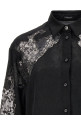 Атласная кружевная рубашка Черная VERSACE (10094901A069311B000)