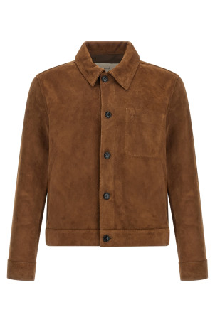 Кожаная куртка, разноцветная AMI PARIS HJK243LH0059216 Кожаная куртка, разноцветная AMI PARIS HJK243LH0059216