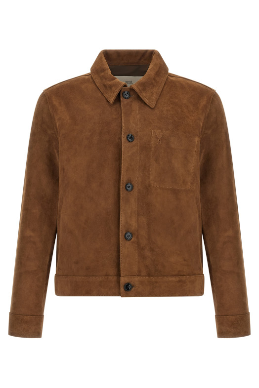 Кожаная куртка, разноцветная AMI PARIS HJK243LH0059216 Кожаная куртка, разноцветная AMI PARIS HJK243LH0059216