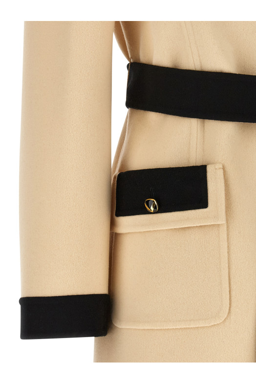 Шерстяное пальто Valentino Garavani Черно-серый B3CA7S06JAR8E