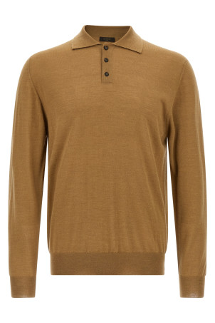 Virgin wool polo shirt Beige Virgin wool polo shirt Beige