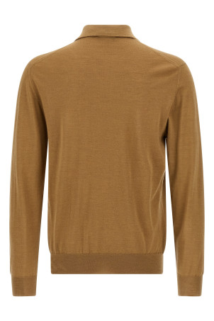 Virgin wool polo shirt Beige Virgin wool polo shirt Beige