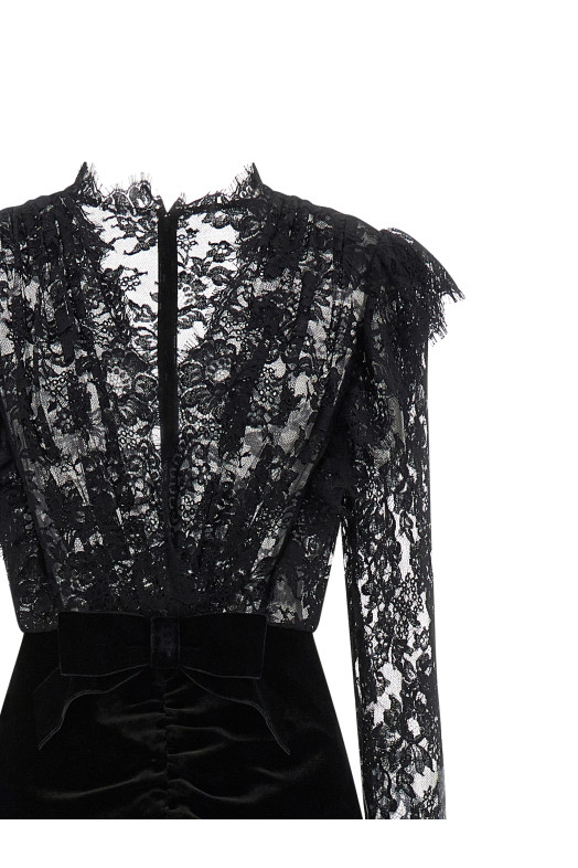 Velvet and lace dress Black Velvet and lace dress Black