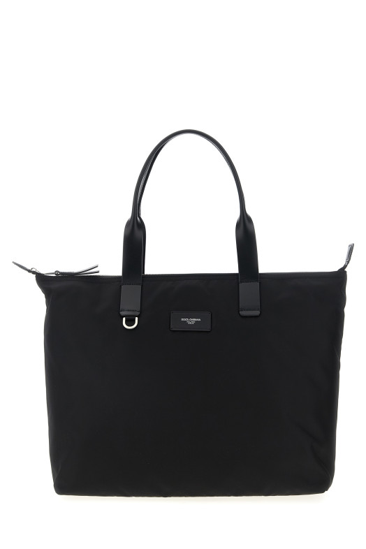 Media logo patch shopping bag Black Media logo patch shopping bag Black