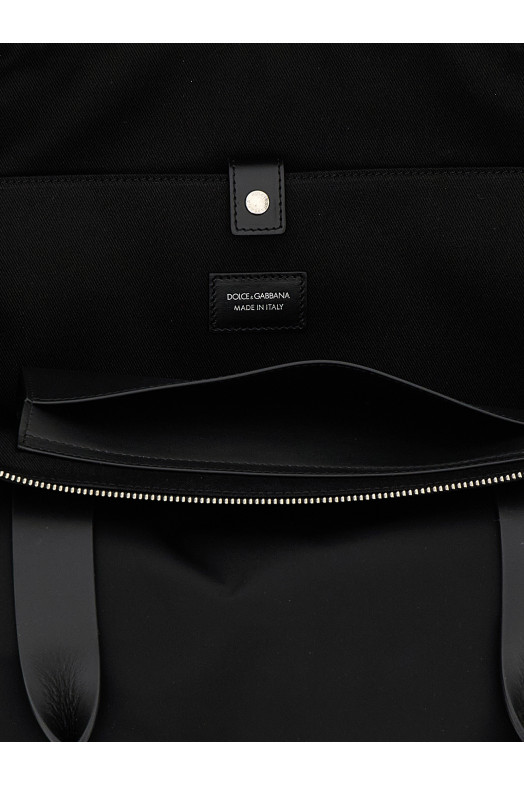 Media logo patch shopping bag Black Media logo patch shopping bag Black
