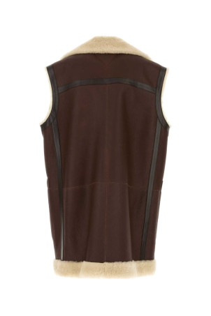 Коричневый кожаный жилет BOTTEGA VENETA (832381V5VK0) Коричневый кожаный жилет BOTTEGA VENETA (832381V5VK0)