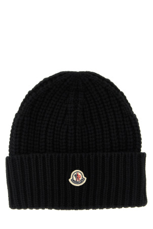 Вовняна шапка з кашеміром, чорна MONCLER K20933B00035M4281999 Вовняна шапка з кашеміром, чорна MONCLER K20933B00035M4281999