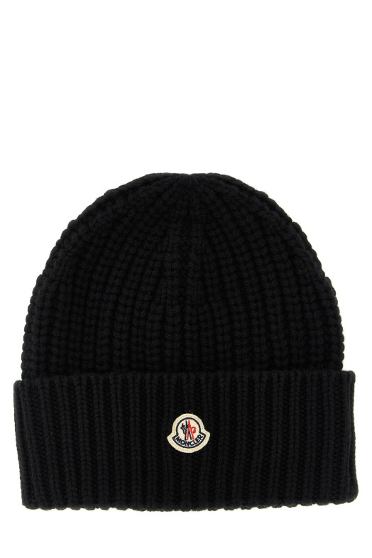 Вовняна шапка з кашеміром, чорна MONCLER K20933B00035M4281999 Вовняна шапка з кашеміром, чорна MONCLER K20933B00035M4281999