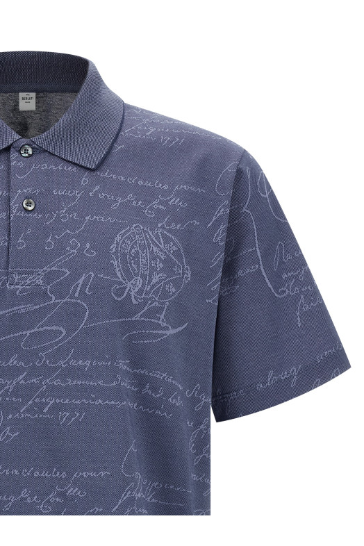 BERLUTI 'Scritto' поло Blue R29JPS5900173N BERLUTI 'Scritto' поло Blue R29JPS5900173N