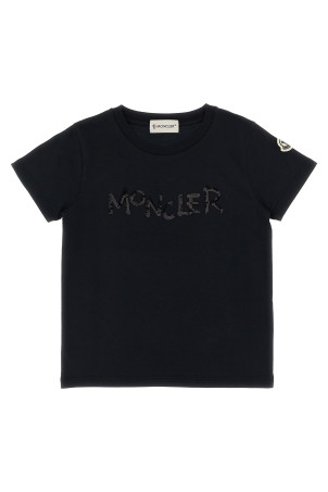 Футболка з логотипом Sequins, чорна MONCLER ENFANT K29548C0002383907999 Футболка з логотипом Sequins, чорна MONCLER ENFANT K29548C0002383907999