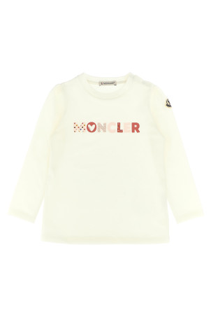 Футболка з логотипом Біла MONCLER ENFANT K29518D0000689AUM034 Футболка з логотипом Біла MONCLER ENFANT K29518D0000689AUM034