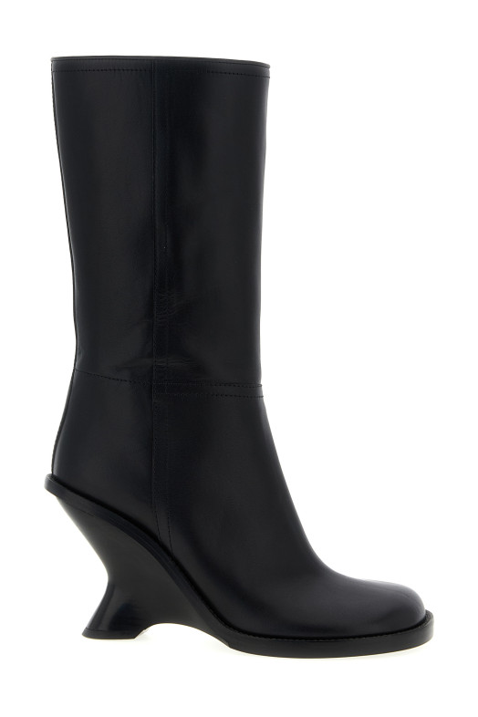 Curved wedge heel boots Black