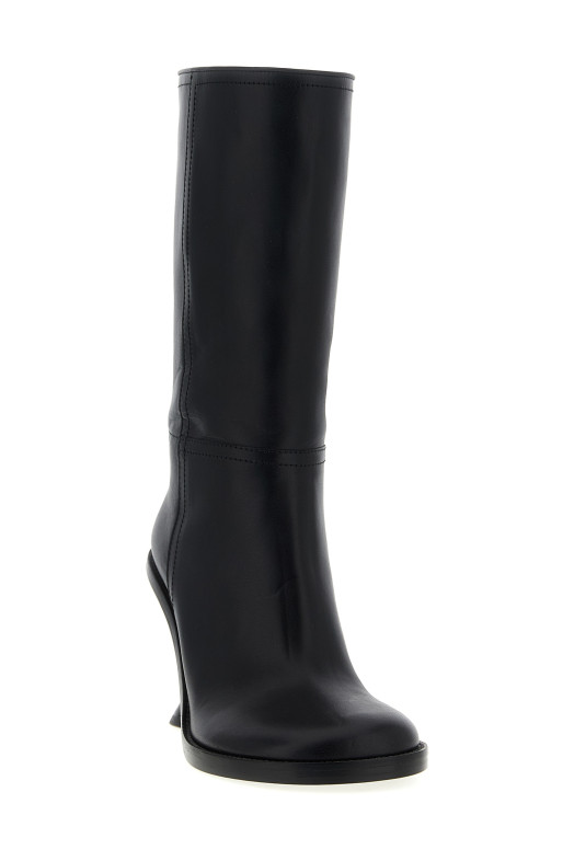 Curved wedge heel boots Black