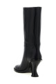 Curved wedge heel boots Black