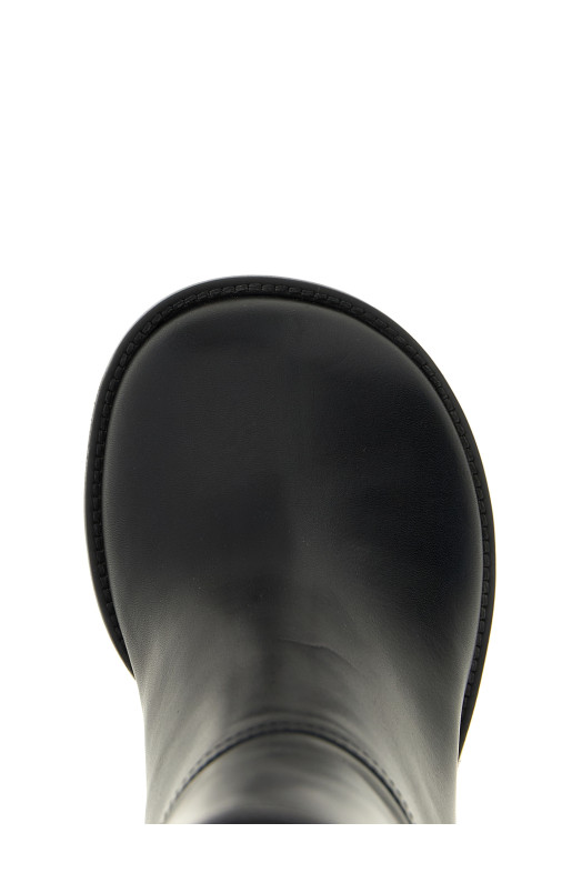 Curved wedge heel boots Black