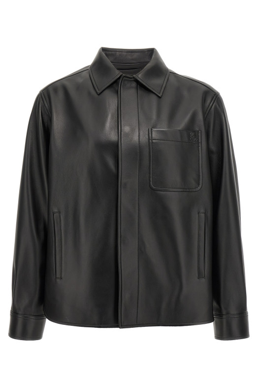 Рубашка из кожи наппа Черный LOEWE H526Y31L471100 Рубашка из кожи наппа Черный LOEWE H526Y31L471100