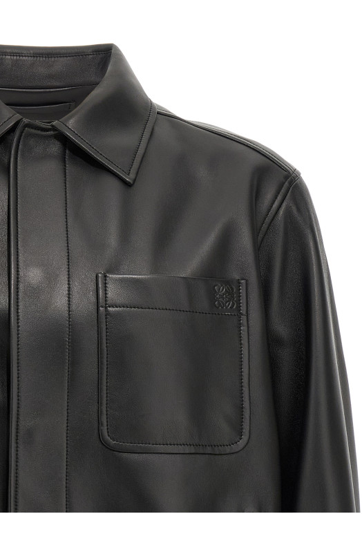 Рубашка из кожи наппа Черный LOEWE H526Y31L471100 Рубашка из кожи наппа Черный LOEWE H526Y31L471100