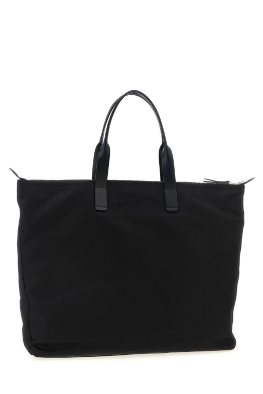 Big logo patch shopping bag Black