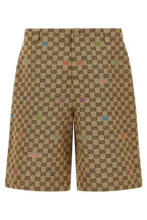 Multicolor fil coupé bermuda shorts Beige Multicolor fil coupé bermuda shorts Beige