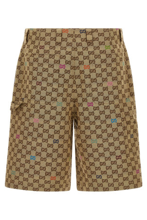 Multicolor fil coupé bermuda shorts Beige Multicolor fil coupé bermuda shorts Beige