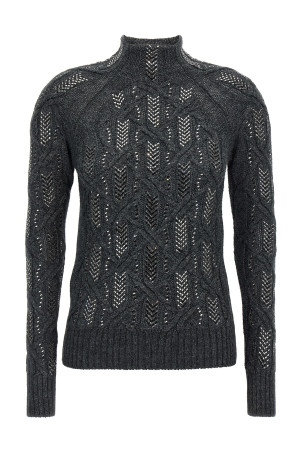 Светр з кришталевою косою Сірий ERMANNO SCERVINO D475M300CTJZWM4516 Светр з кришталевою косою Сірий ERMANNO SCERVINO D475M300CTJZWM4516