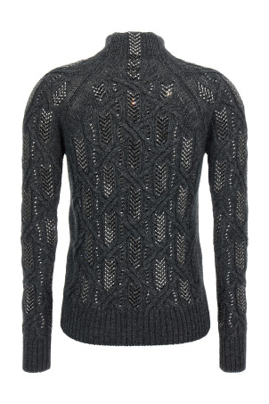 Светр з кришталевою косою Сірий ERMANNO SCERVINO D475M300CTJZWM4516 Светр з кришталевою косою Сірий ERMANNO SCERVINO D475M300CTJZWM4516