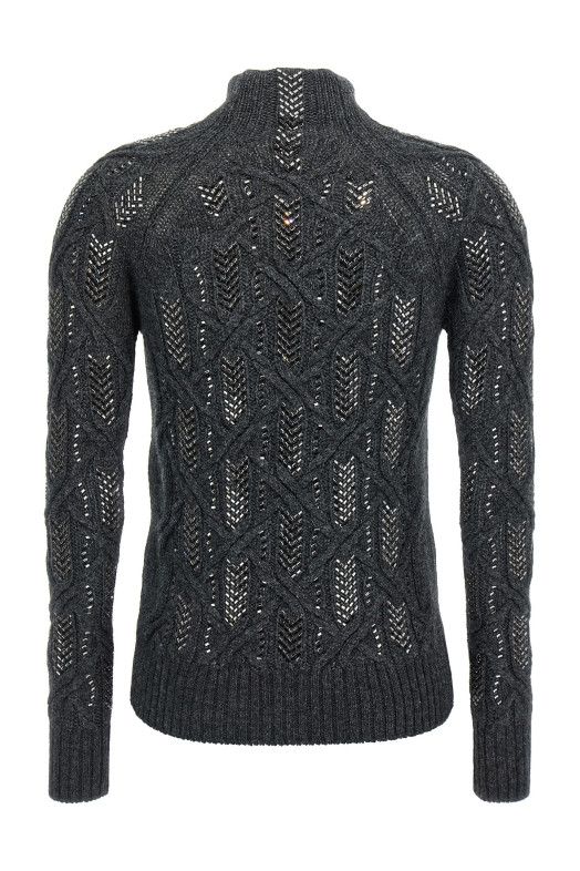 Светр з кришталевою косою Сірий ERMANNO SCERVINO D475M300CTJZWM4516 Светр з кришталевою косою Сірий ERMANNO SCERVINO D475M300CTJZWM4516