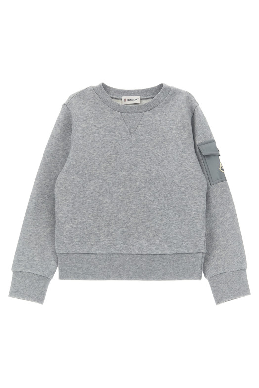 Світшот з нейлоновою кишенею Сірий MONCLER ENFANT K29548G00024899PS980 Світшот з нейлоновою кишенею Сірий MONCLER ENFANT K29548G00024899PS980