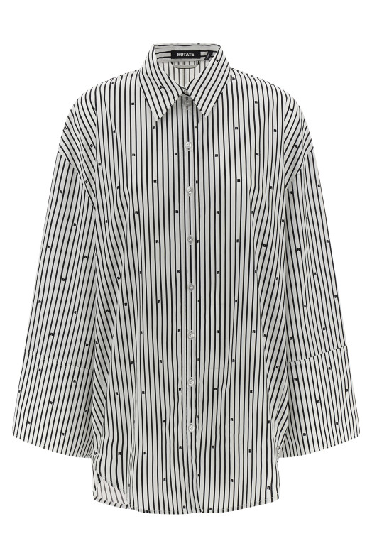 'Poplin Oversized Striped' shirt Black-grey 'Poplin Oversized Striped' shirt Black-grey