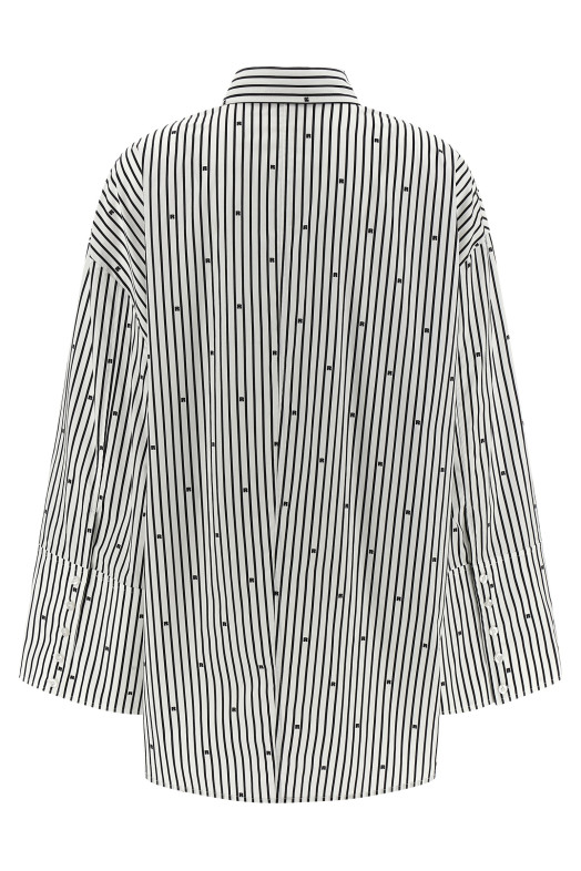 'Poplin Oversized Striped' shirt Black-grey 'Poplin Oversized Striped' shirt Black-grey