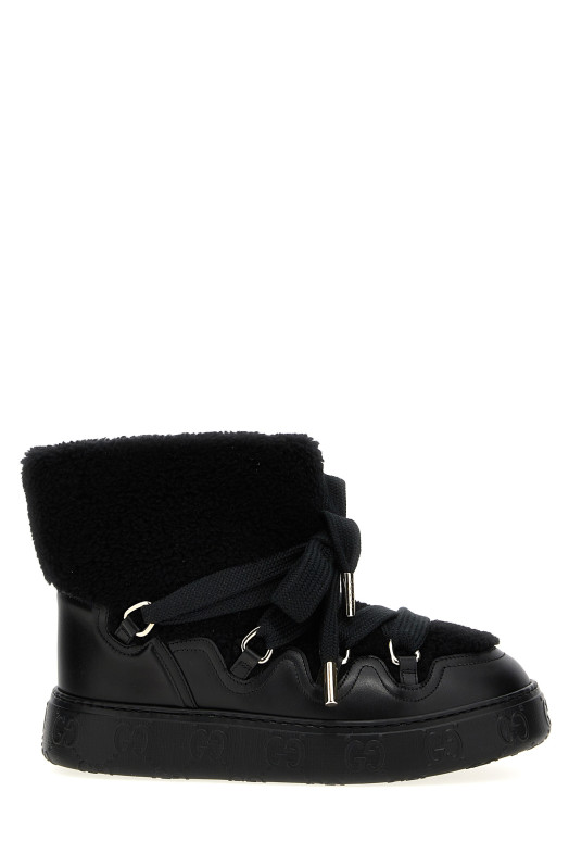 Teddy ankle boots Black