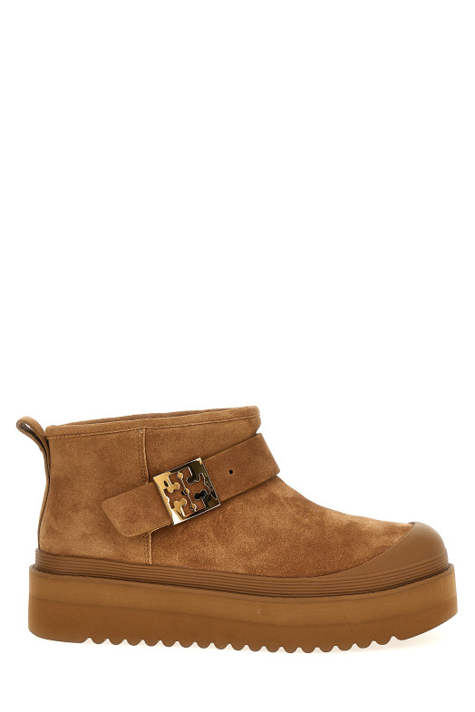 'Mellow Shearling Platform' ankle boots Brown