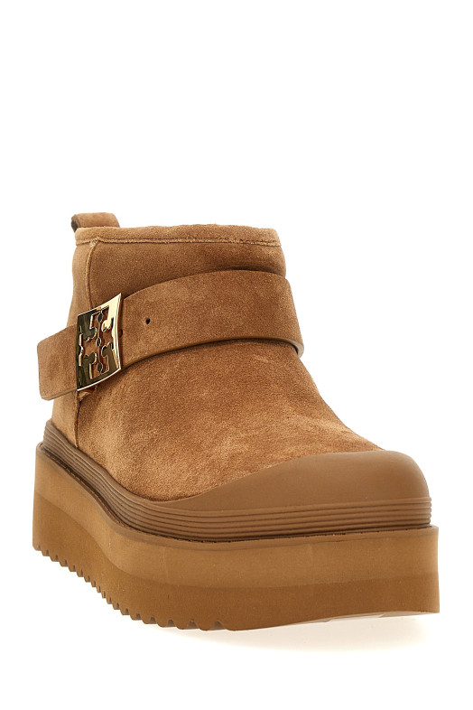 'Mellow Shearling Platform' ankle boots Brown