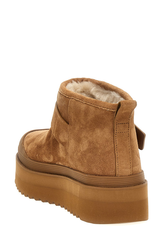 'Mellow Shearling Platform' ankle boots Brown