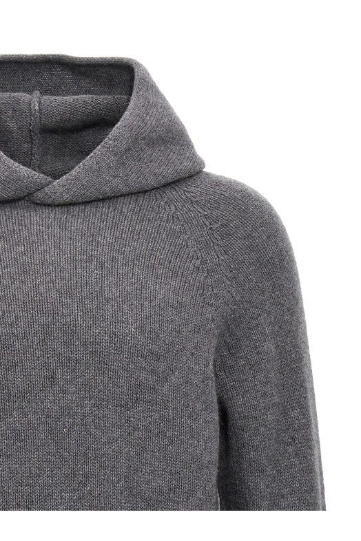 Вовняний светр з капюшоном Сірий MA'RY'YA YNK043B5