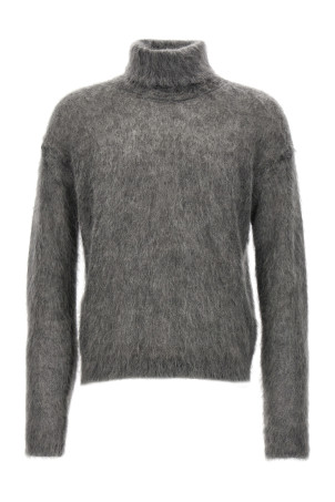 Светр з високим коміром з мохеру Сірий SAINT LAURENT 780003Y76JY1473