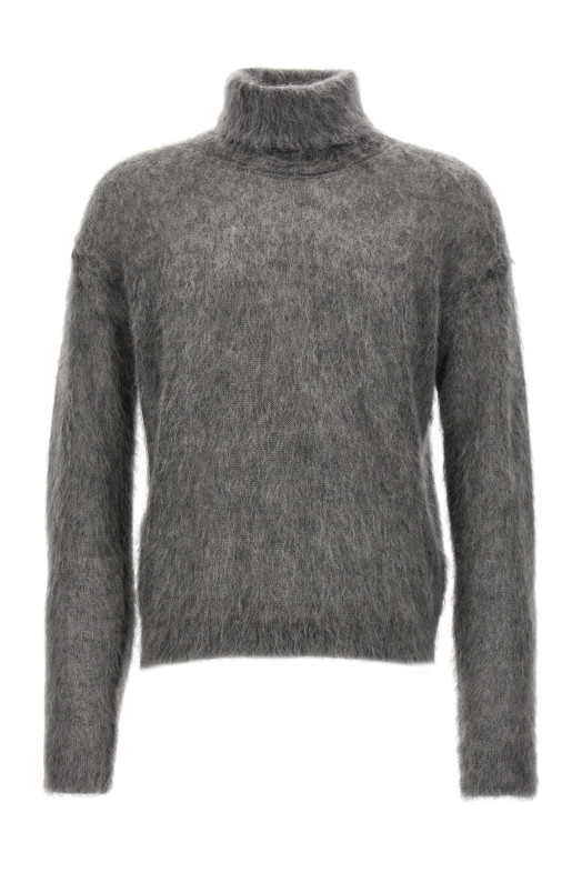 Светр з високим коміром з мохеру Сірий SAINT LAURENT 780003Y76JY1473