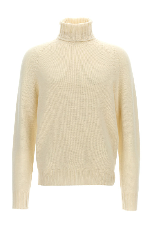 High neck sweater White