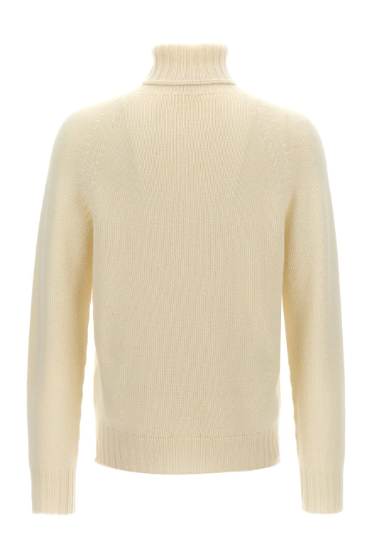 High neck sweater White